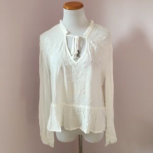 Lumiere white long sleeve blouse size S